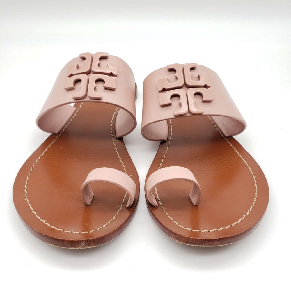 100% Authentic Tory Burch Leather Pink Sandal - Picture 3 of 8